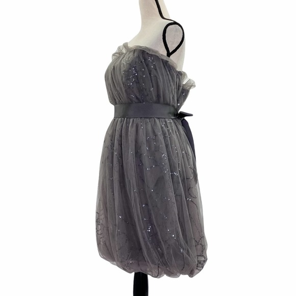 TULLE Dress with Sequin Applique and Bubble Hem - Picture 3 of 12